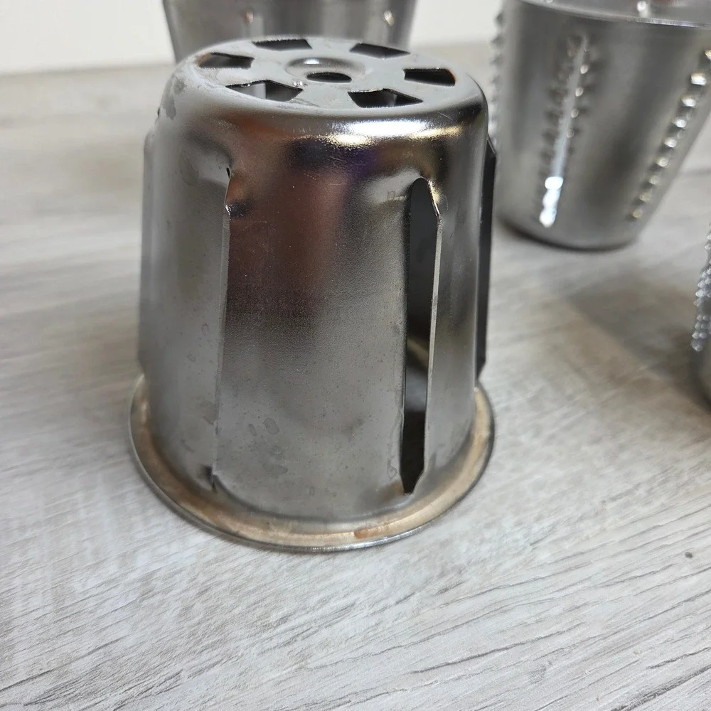 Vintage Drum Shredder Cones Lot of 4 Slicer Grater Attachments Replacement